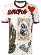 Dolce & Gabbana 'amore' T-shirt, Men's, Size: 46, Nude/neutrals, Cotton