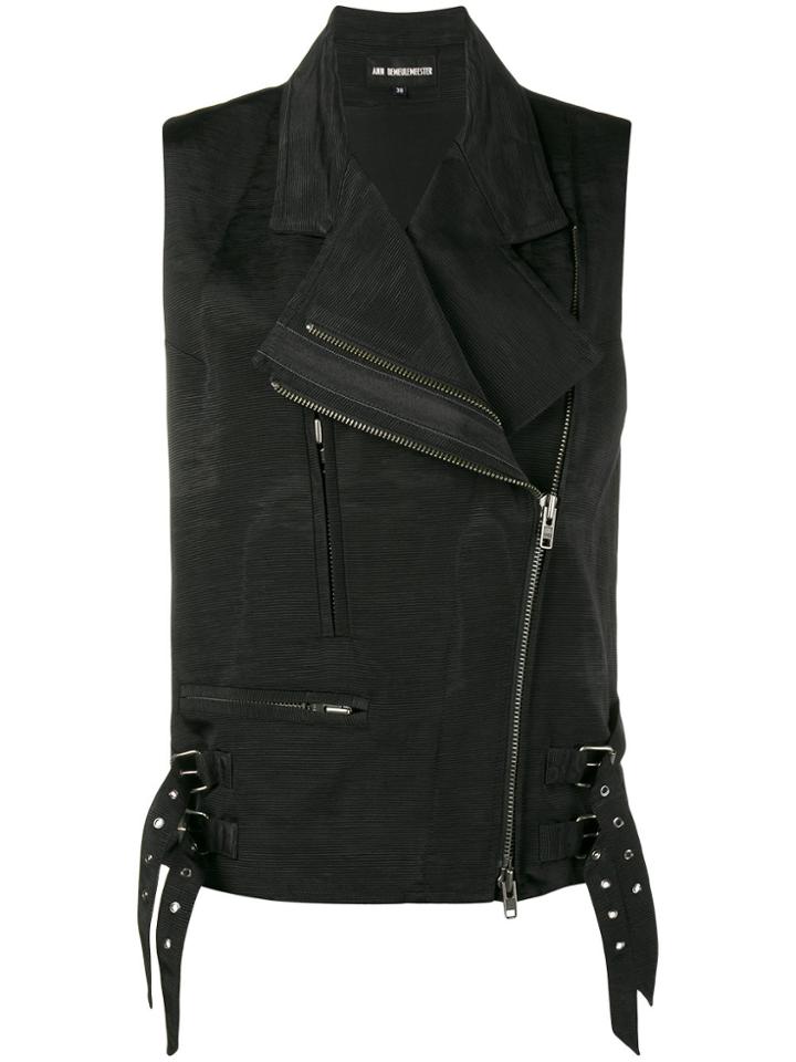 Ann Demeulemeester Sleeveless Biker Waistcoat - Black
