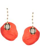 Marni Gemstone Drop Earrings - Red