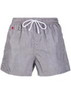 Kiton Chambray Print Swim Shorts - Grey