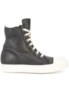 Rick Owens Shearling Hi-top Sneakers - Black