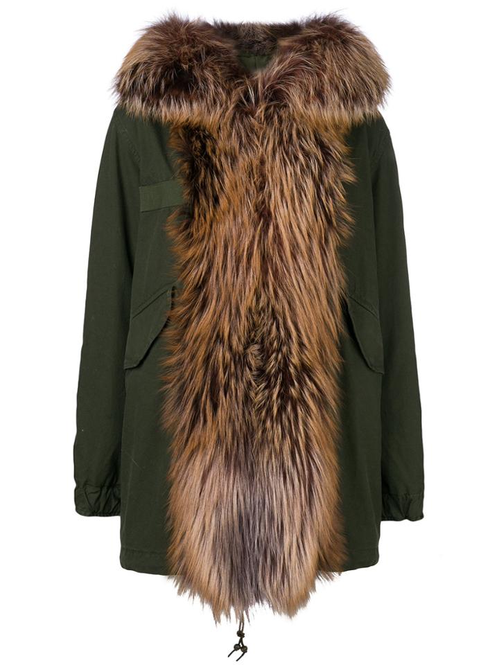 Mr & Mrs Italy Trimmed Front Parka Coat - Green