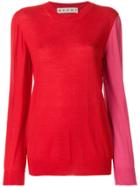 Marni Colour Blocked Jumper - Red