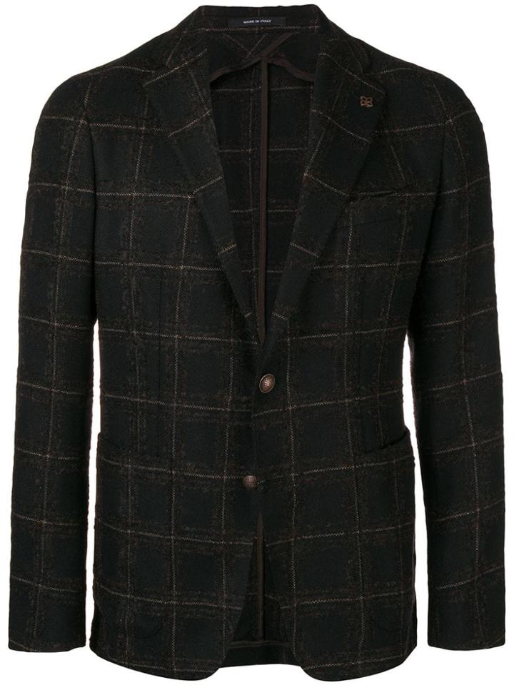Tagliatore Checked Print Jacket - Brown