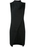 Ann Demeulemeester - Asymmetric Wrap Jacket - Women - Nylon/virgin Wool - 38, Black, Nylon/virgin Wool