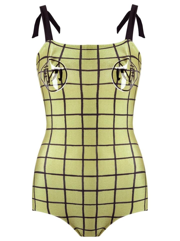 Adriana Degreas Grid Swimsuit - Green