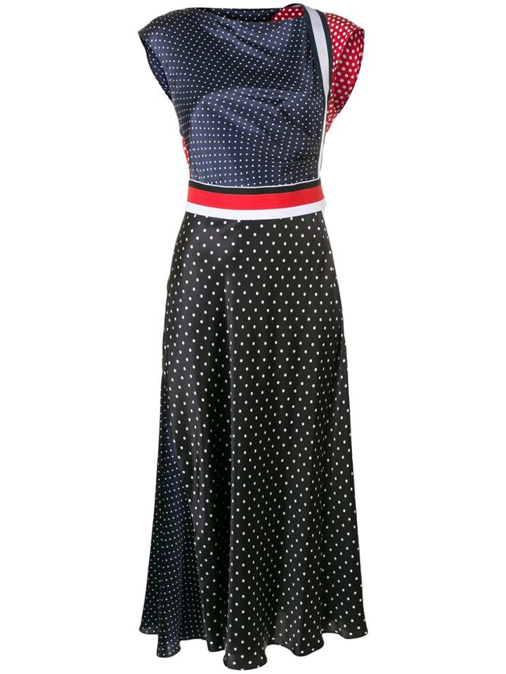 Sportmax Polka Dot Panel Dress - Blue