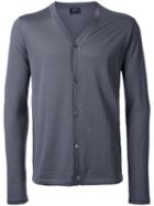Jil Sander V-neck Cardigan, Men's, Size: 52, Grey, Wool