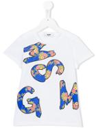 Msgm Kids Logo Print T-shirt, Toddler Girl's, Size: 4 Yrs, White