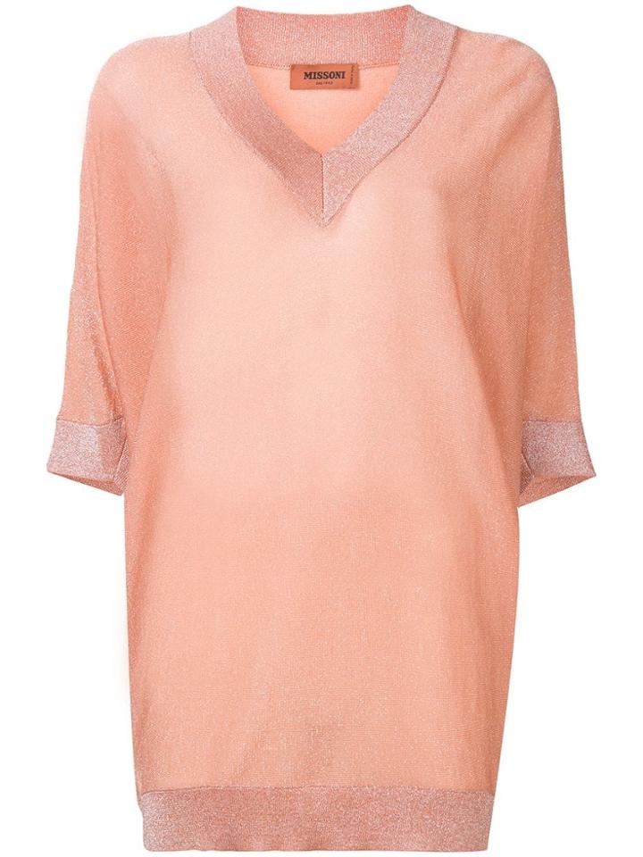 Missoni Lamé Longline Sweater - Orange