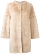 Liska Midi Coat, Women's, Size: 4, Mink Fur/cashmere