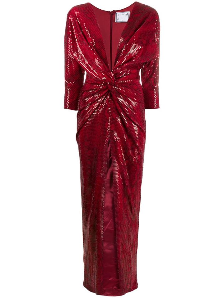 In The Mood For Love Oscar Knotted Sequin-embellished Gown - Red