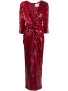 In The Mood For Love Oscar Knotted Sequin-embellished Gown - Red