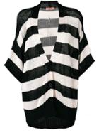 Twin-set Striped Knitted Cardigan - Black