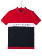 Tommy Hilfiger Junior Colour-blocked Polo Shirt - Red