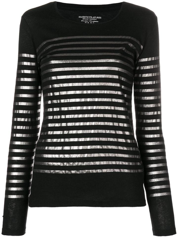 Majestic Filatures Striped Jumper - Black