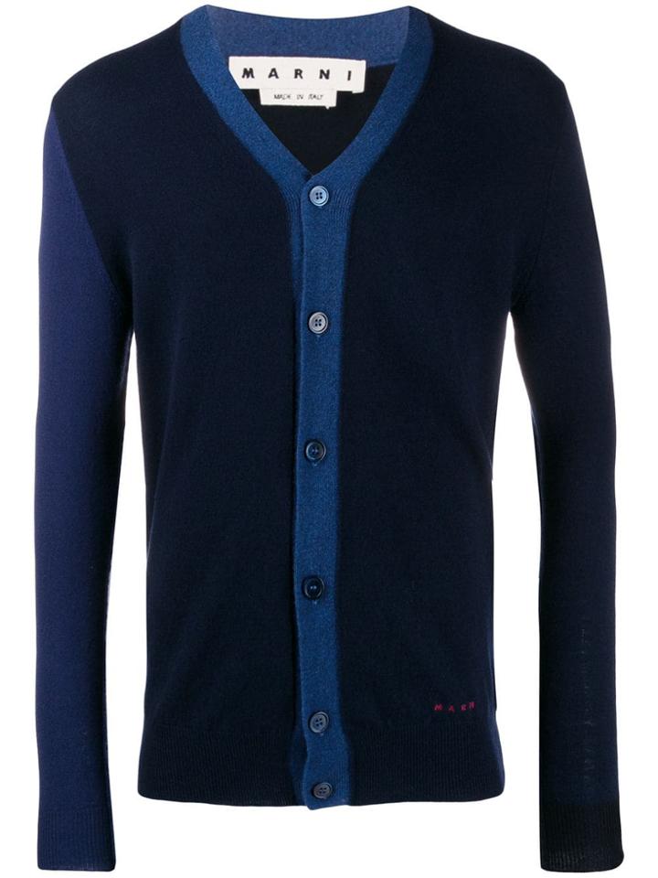 Marni Colour-block Cardigan - Blue