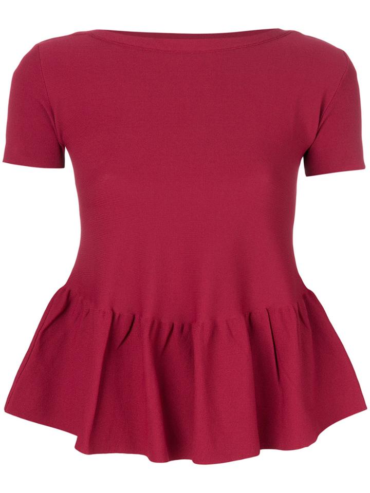 Roberto Collina Ruffled Hem T-shirt - Red