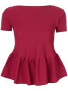 Roberto Collina Ruffled Hem T-shirt - Red