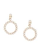 Shrimps Faux Pearl Circle Earrings - White