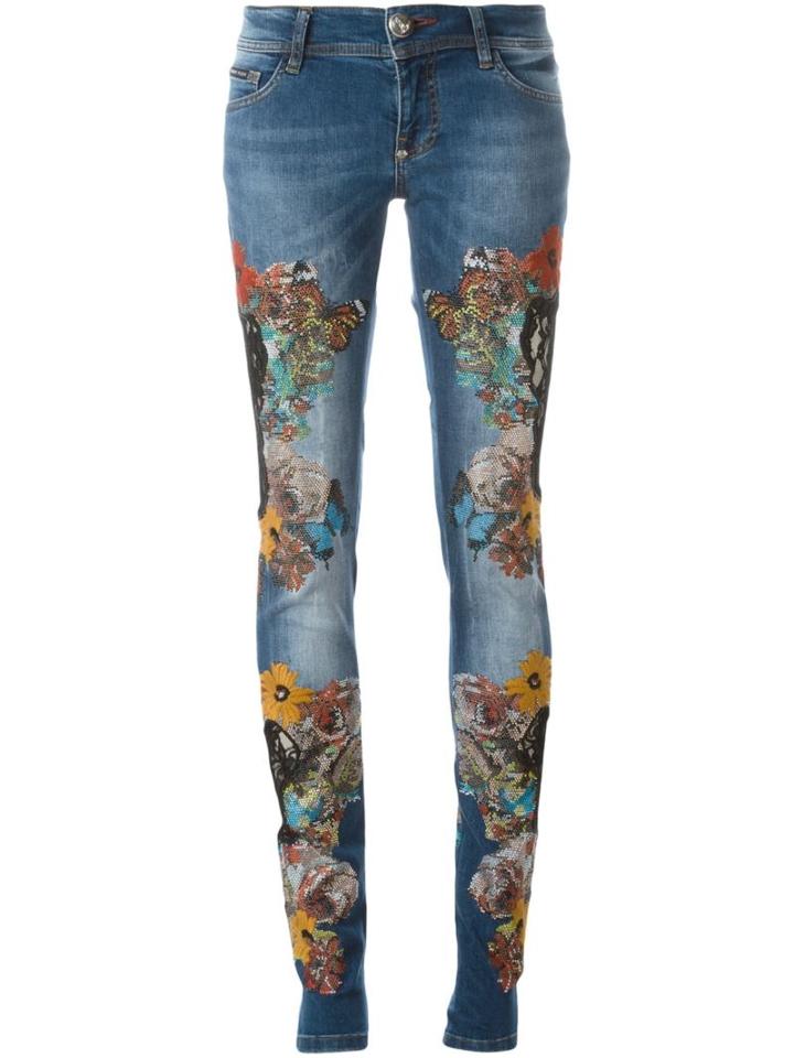 Philipp Plein 'blooming' Jeans, Women's, Size: 27, Blue, Cotton/spandex/elastane