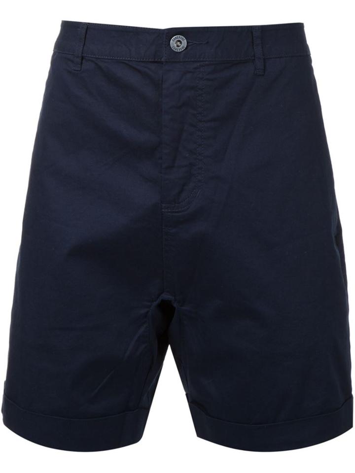 Zanerobe Turn Up Hem Shorts, Men's, Size: 34, Blue, Cotton/spandex/elastane