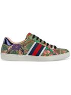 Gucci Flora Snake Sneakers - Green