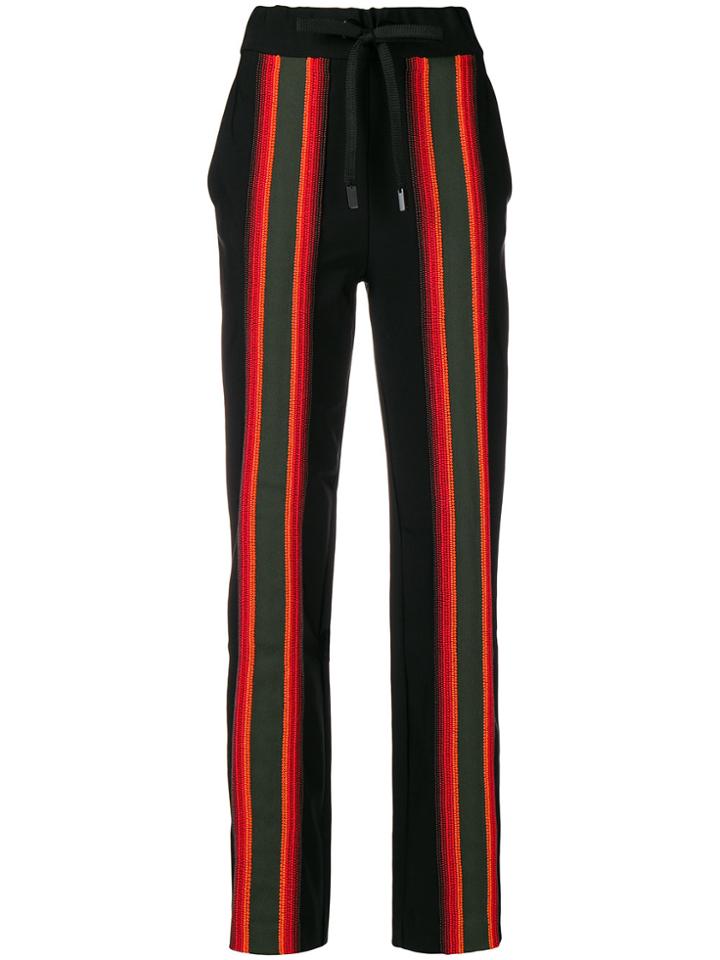 No Ka' Oi Striped Appliqués Track Pants - Black