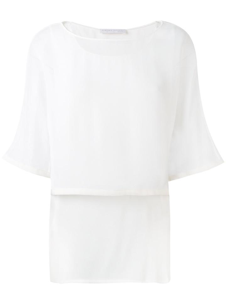 Fabiana Filippi - Double-layer Top - Women - Silk/acetate/viscose - 44, White, Silk/acetate/viscose