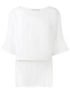 Fabiana Filippi - Double-layer Top - Women - Silk/acetate/viscose - 44, White, Silk/acetate/viscose