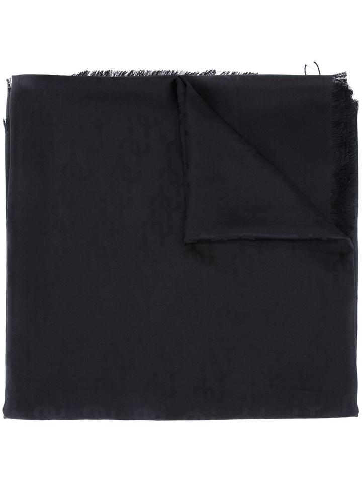 Marc Jacobs 'solid Monogram' Scarf, Women's, Black, Silk/wool