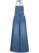 Sjyp Denim Jumpsuit With Halter Neck - Blue