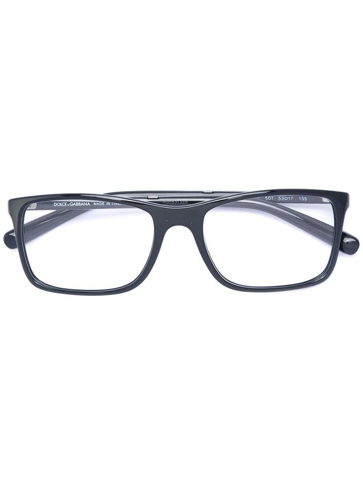 Dolce & Gabbana - Square Frame Glasses - Men - Acetate - 53, Black, Acetate
