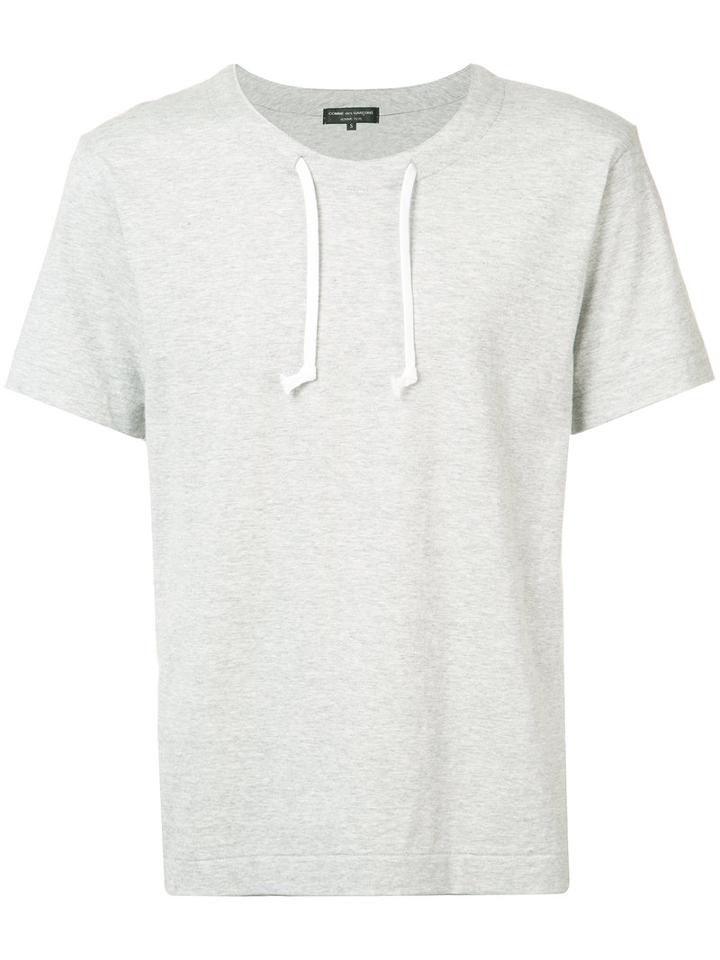 Comme Des Garçons Homme Plus Drawstring Neck T-shirt, Men's, Size: Medium, Grey, Cotton