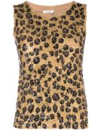 P.a.r.o.s.h. Sequin Leopard Vest - Brown