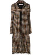 Victoria Beckham Long Tweed Coat - Black
