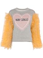 Viktor & Rolf Contrast Tulle-sleeve Top - Grey