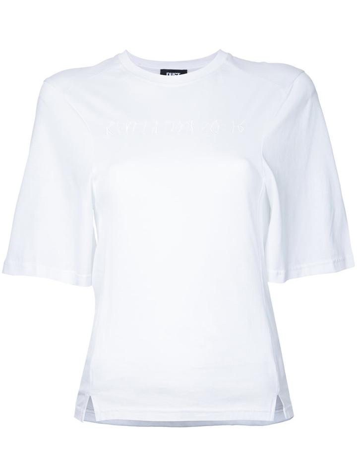 Dust - Embroidered Text Top - Women - Cotton - S, White, Cotton