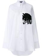 Ann Demeulemeester Peony Embroidered Oversized Shirt - White