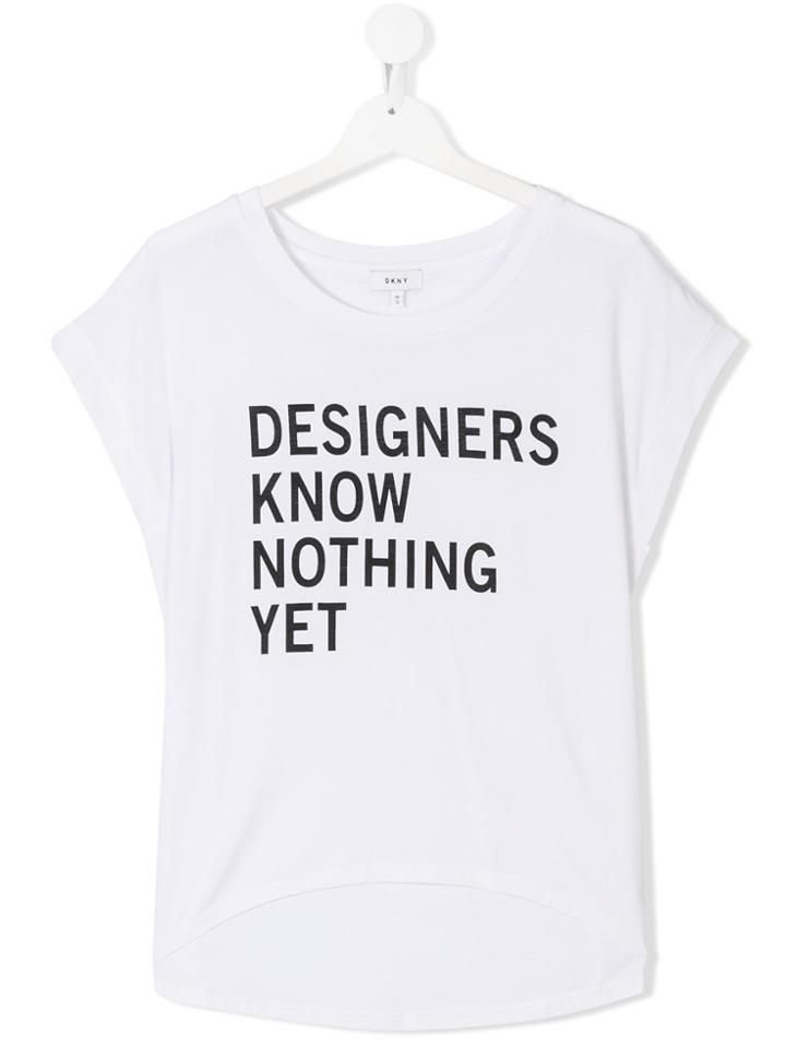 Dkny Kids Teen Slogan-print T-shirt - White