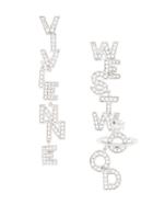 Vivienne Westwood 'soho' Large Letter Stud Drop Earrings - Metallic