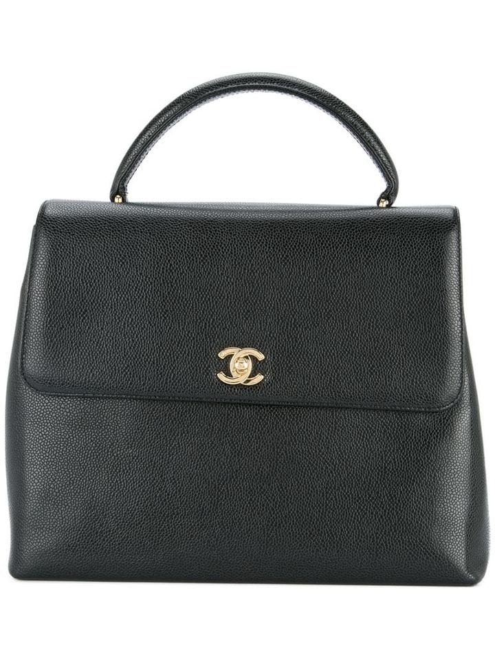 Chanel Pre-owned Cc Logo Tote Bag - Black