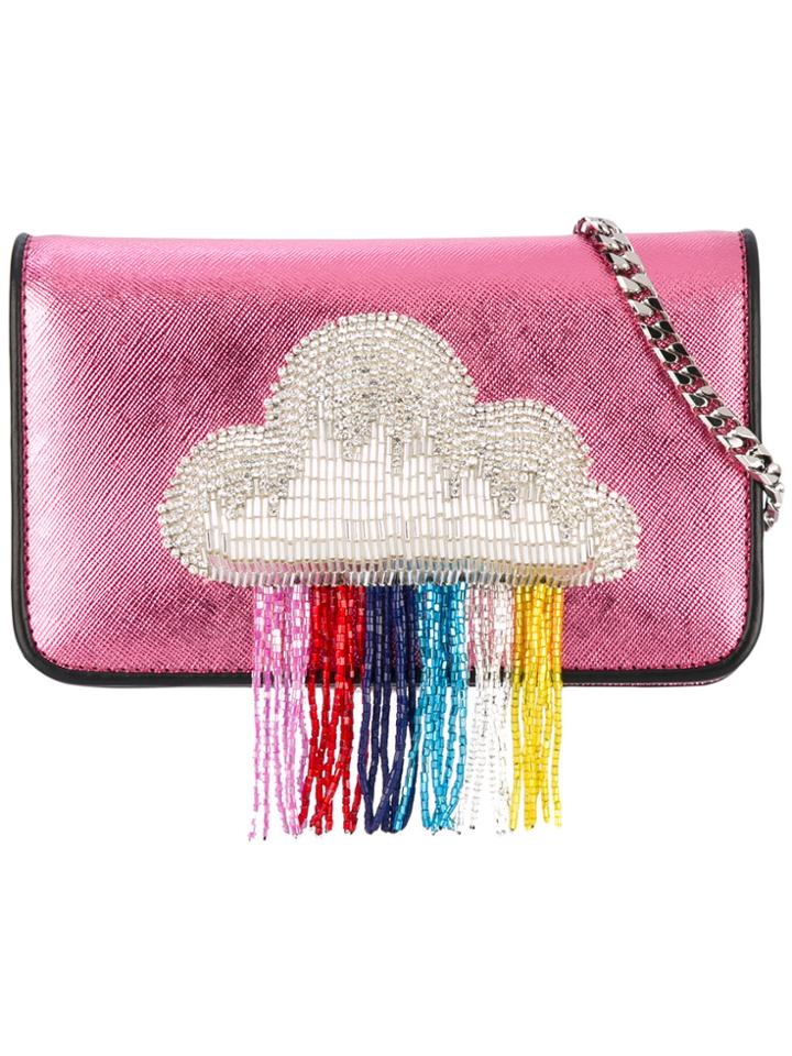 Les Petits Joueurs Clouds Glittery Shoulder Bag - Pink & Purple