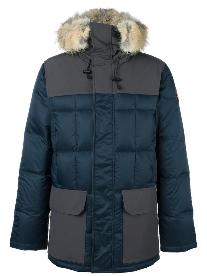 Canada Goose 'callaghan' Jacket, Men's, Size: Medium, Blue, Cotton/feather Down/nylon/coyote Fur
