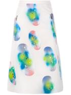 Christopher Kane Spray Paint Printed Leather Midi Skirt, Women's, Size: 6, Nude/neutrals, Leather/viscose