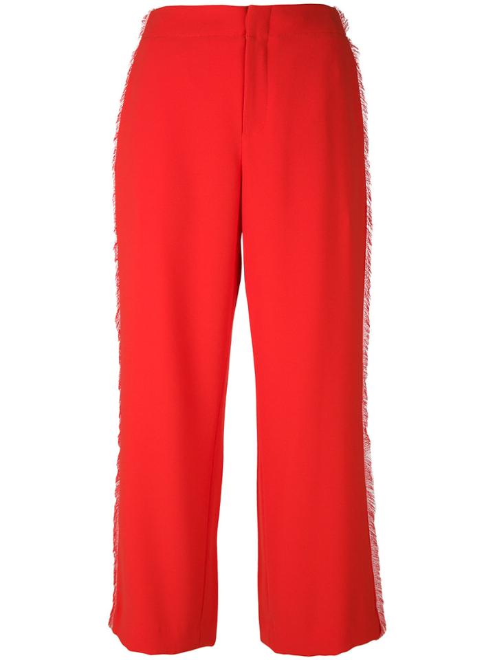 Steffen Schraut Fringe Trim Cropped Trousers - Red