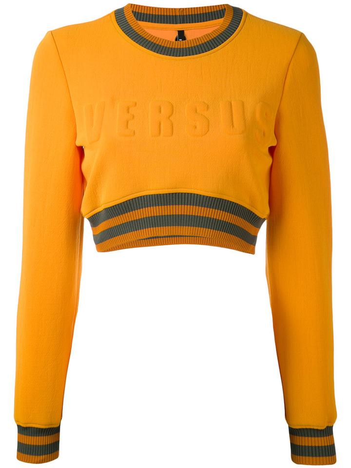 Versus - Cropped Logo Sweatshirt - Women - Polyamide/polyester/spandex/elastane - M, Yellow/orange, Polyamide/polyester/spandex/elastane