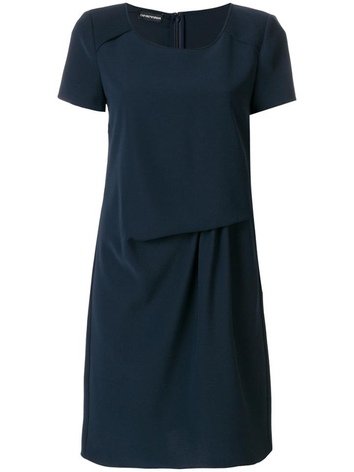Emporio Armani Gathered Front T-shirt Dress - Blue