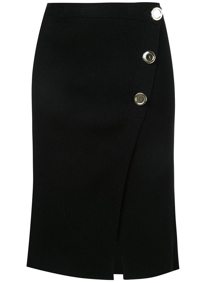 Button Detail Skirt - Women - Cotton/spandex/elastane - Xs, Black, Cotton/spandex/elastane, Each X Other