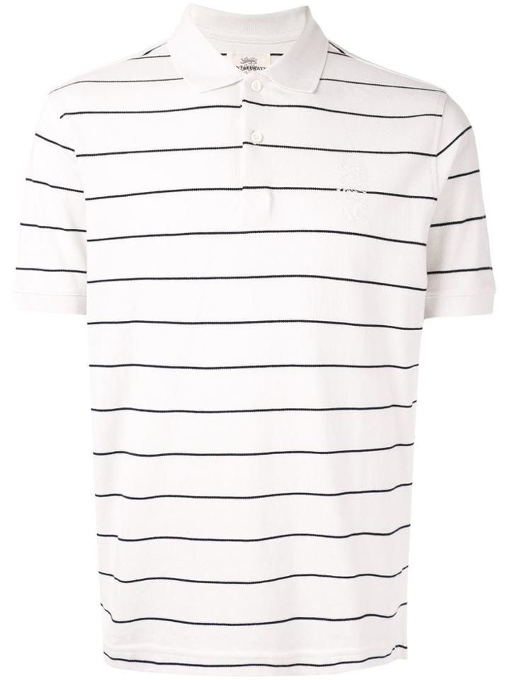 Kent & Curwen Pinstripe Print Polo Shirt - White